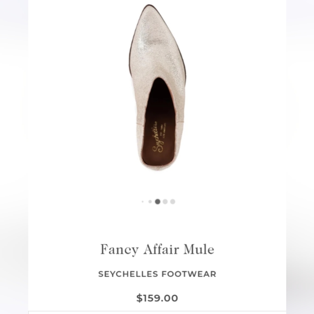 Seychelles Fancy Affair Leather Platinum Mules sz 9 (fits like a 10) - Picture 2 of 8